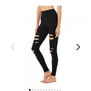 Alo Yoga Ripped Warrior high rise leggings black size small